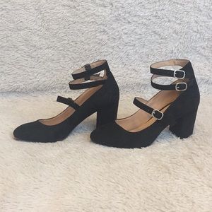 Black velvet heels